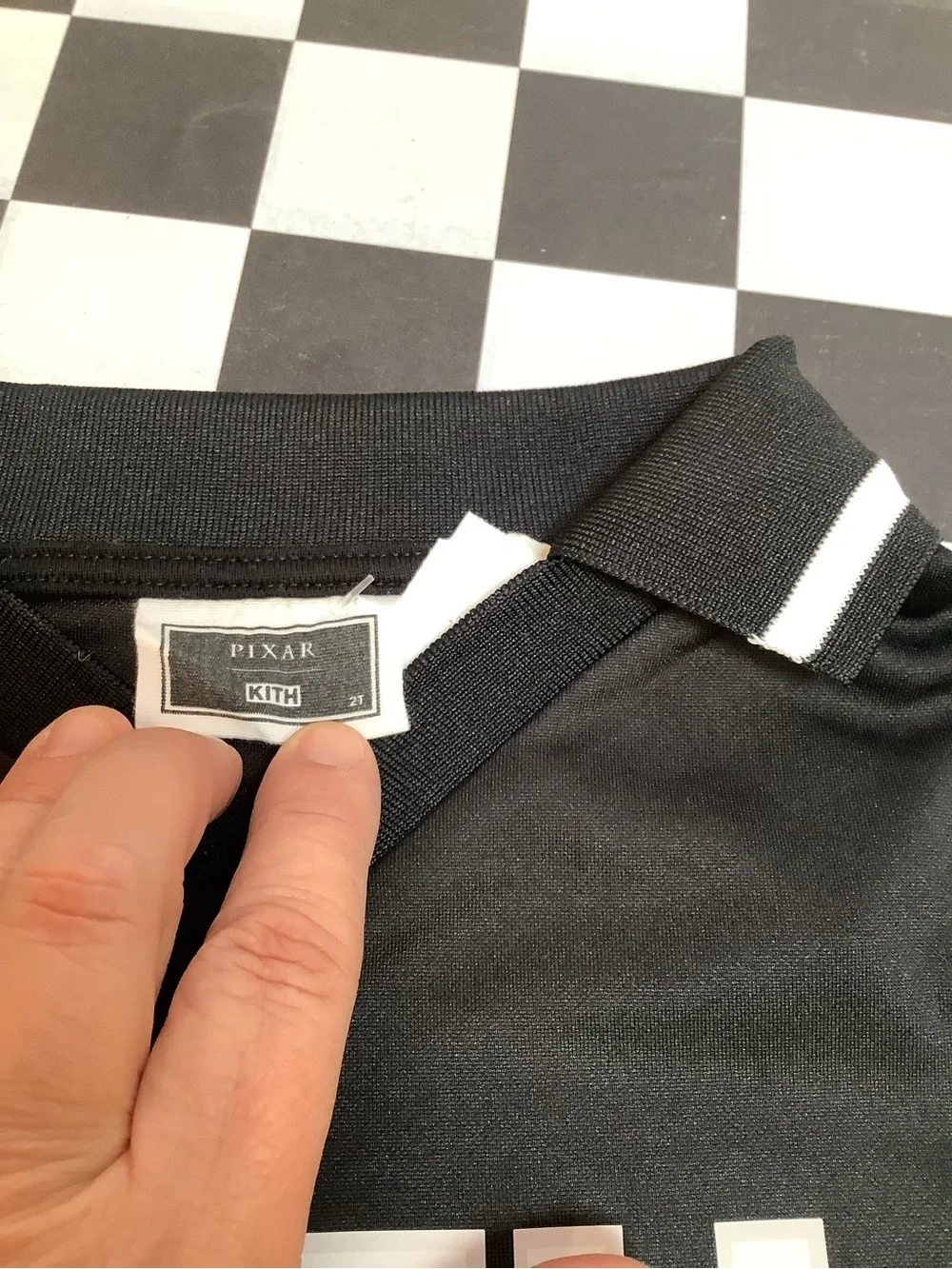 Kith Black Long-Sleeve Kids Tee with White Logo